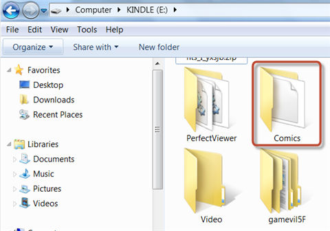 read comics on kindle fire-Create new folder Comics